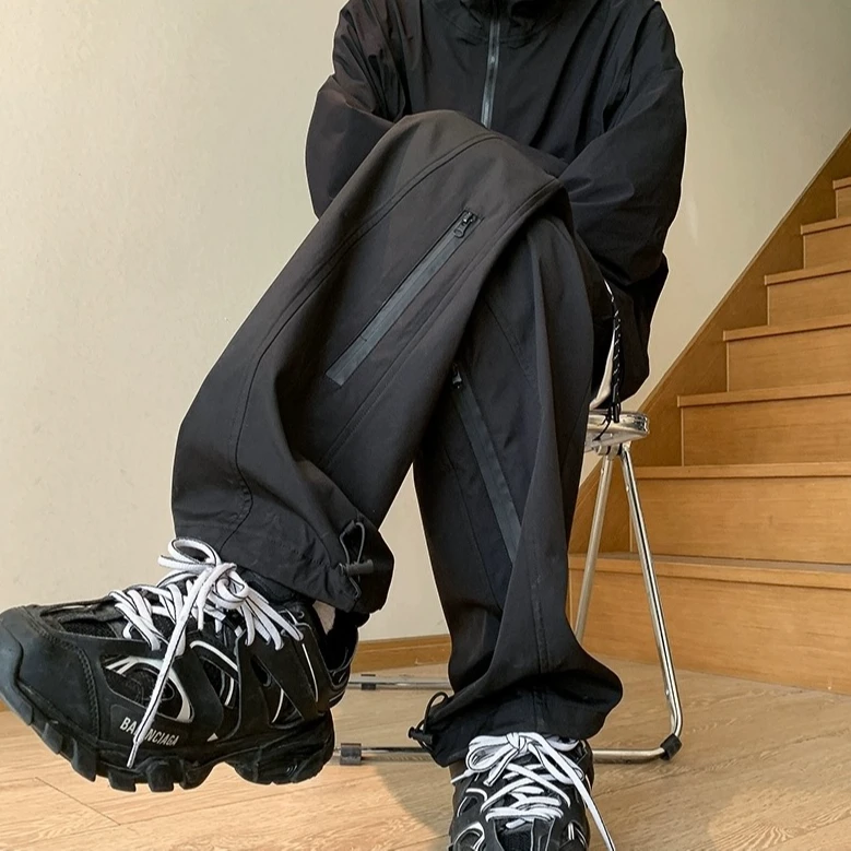 男工装裤子女夏季薄款速干直筒伞兵美式登山情侣款冲锋休闲长裤子