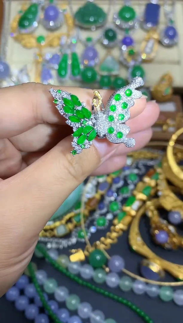 翡翠戒指18K金镶嵌583-春日珠宝