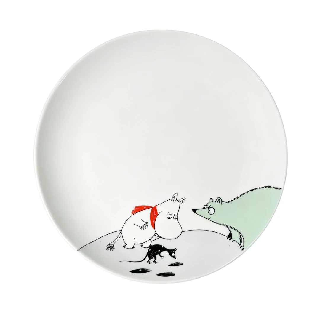 【MOM家】19*2.5CM 姆明(冬野初遇)早餐盘 家用陶瓷点心盘 甜品盘