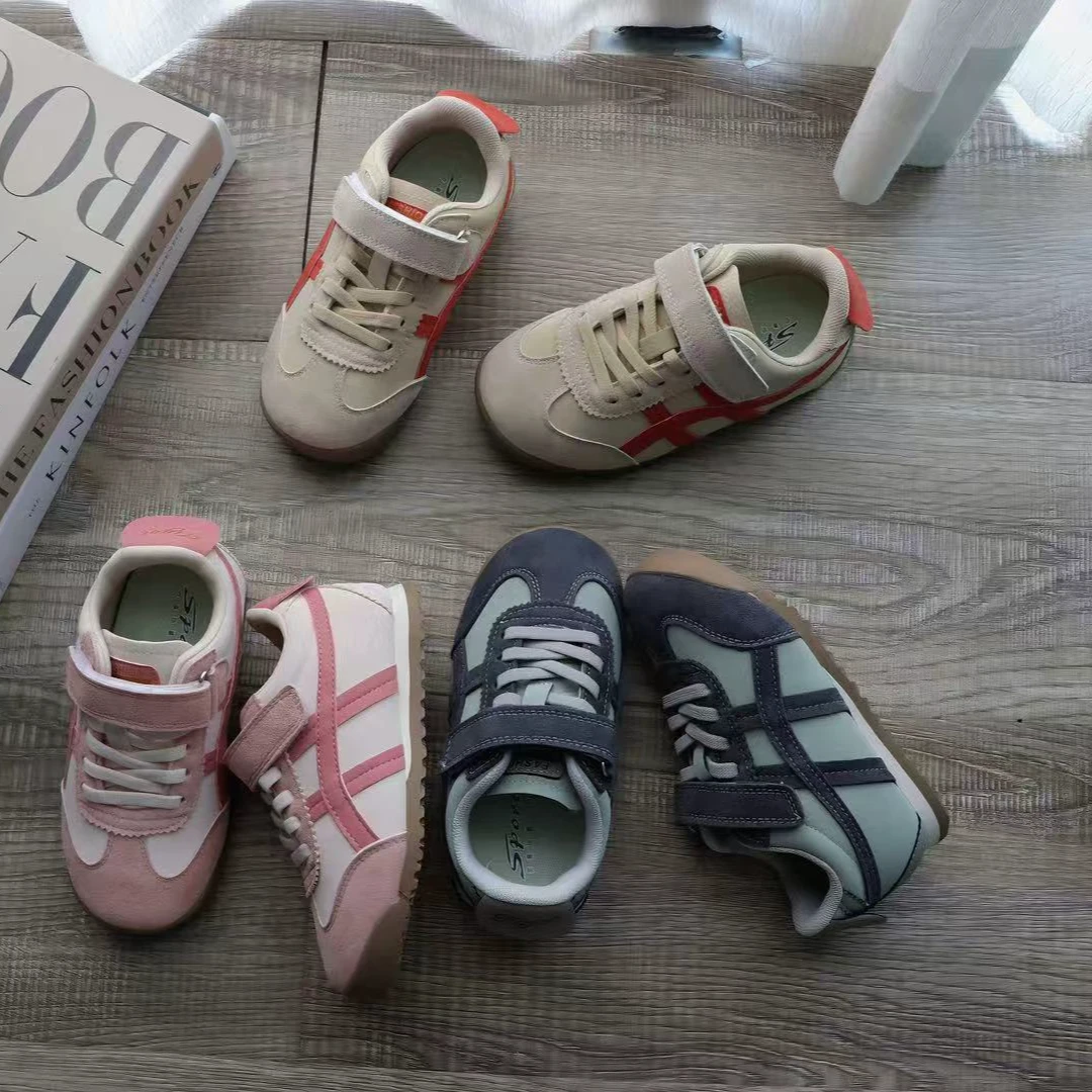 真皮儿童板鞋时尚低帮防滑女女鞋秋季男小童运动鞋休闲软底透气鞋
