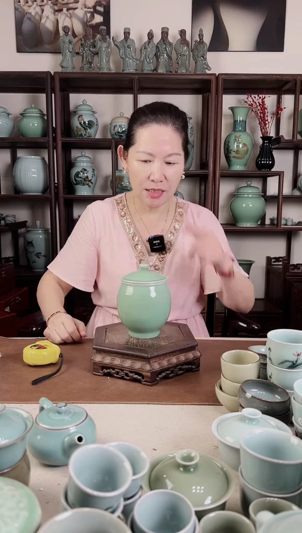 纯手工 梅青 小盖罐