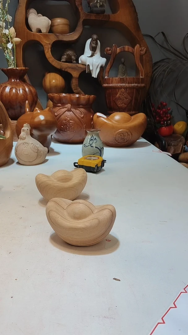 香樟木A23原木元宝手把件/尺寸10*7*5