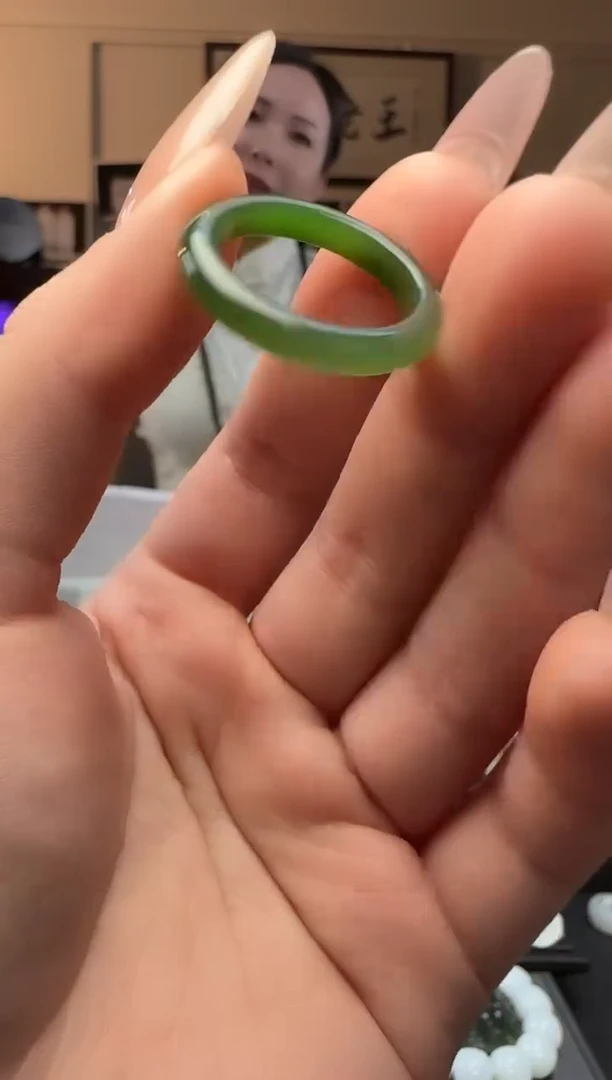 【闪购商品】和田玉碧玉戒指未镶嵌18