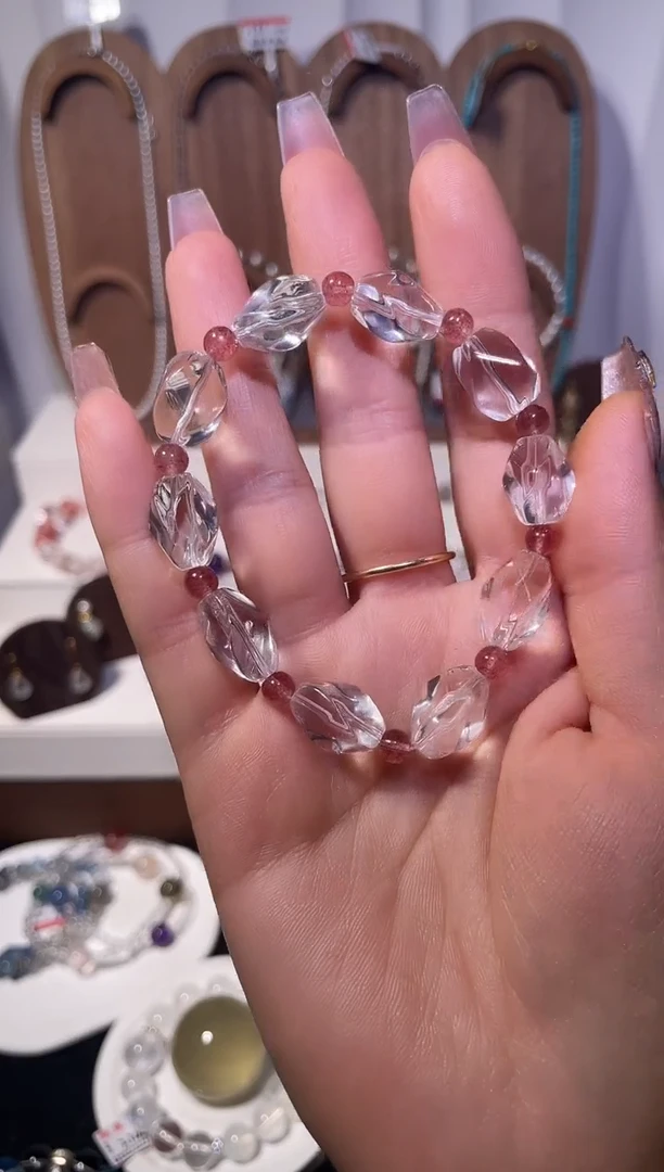 未镶嵌手链水晶白水晶随形设计款