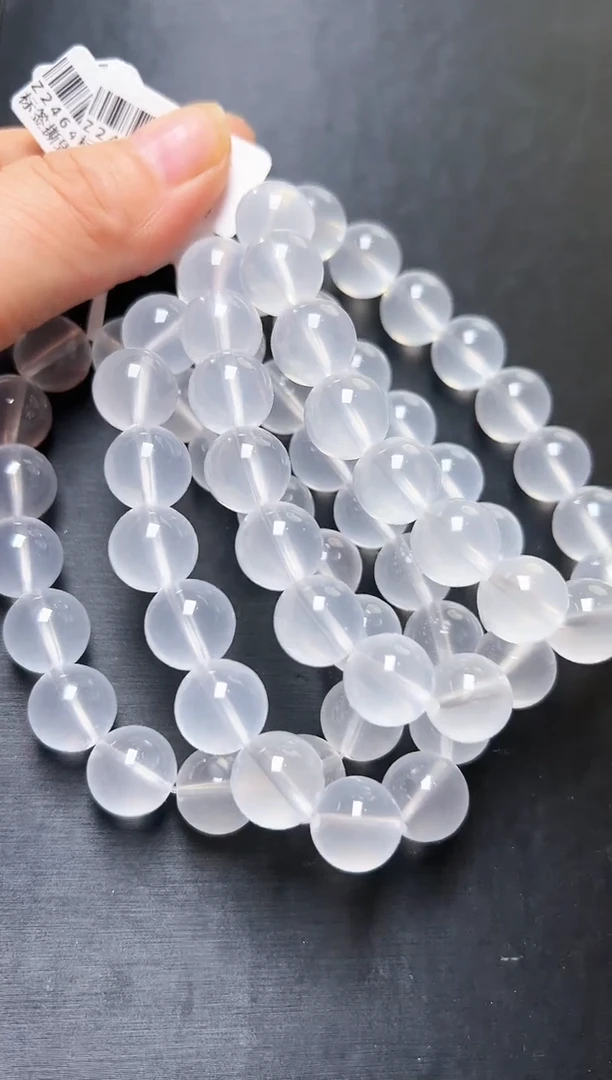水晶手串未镶嵌乳白晶素圈手串12m+多样性发一 Z24647