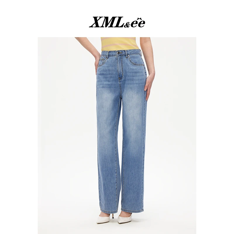 XMLee艾米尔 柔软质感休闲百搭宽松牛仔裤 X426N4507