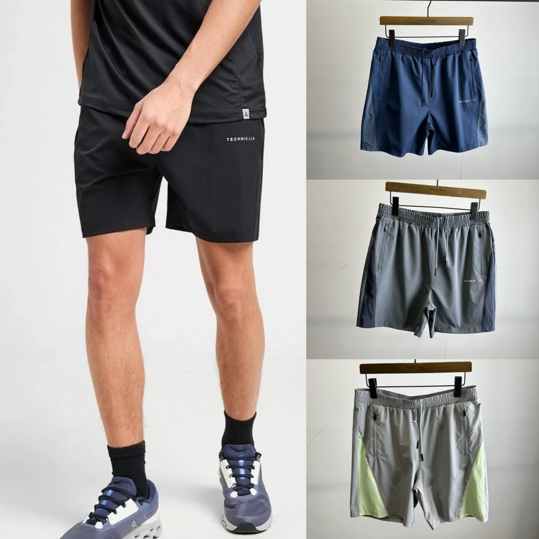 外贸男士户外夏季透气防泼水高弹力短裤速干运动四分裤8864