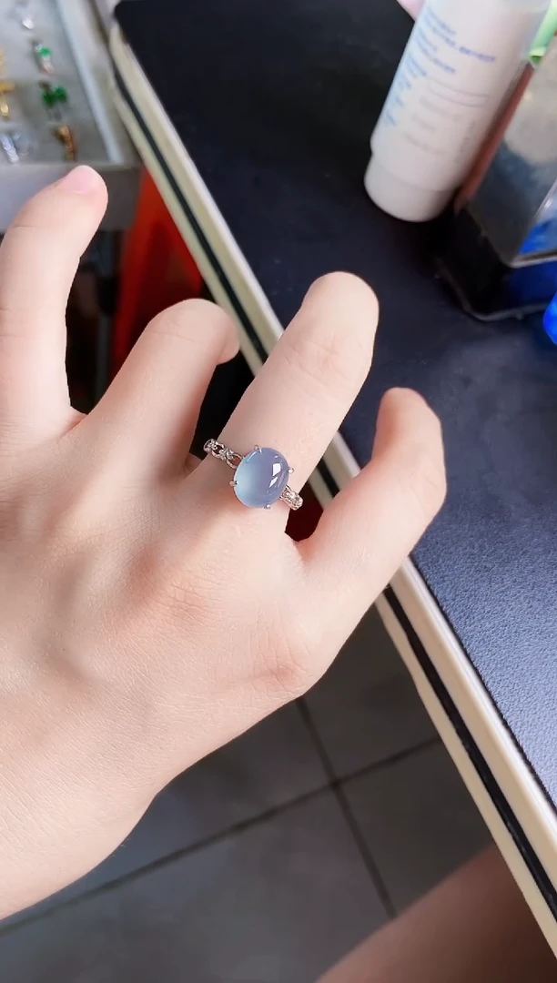 翡翠戒指银S925镶嵌141