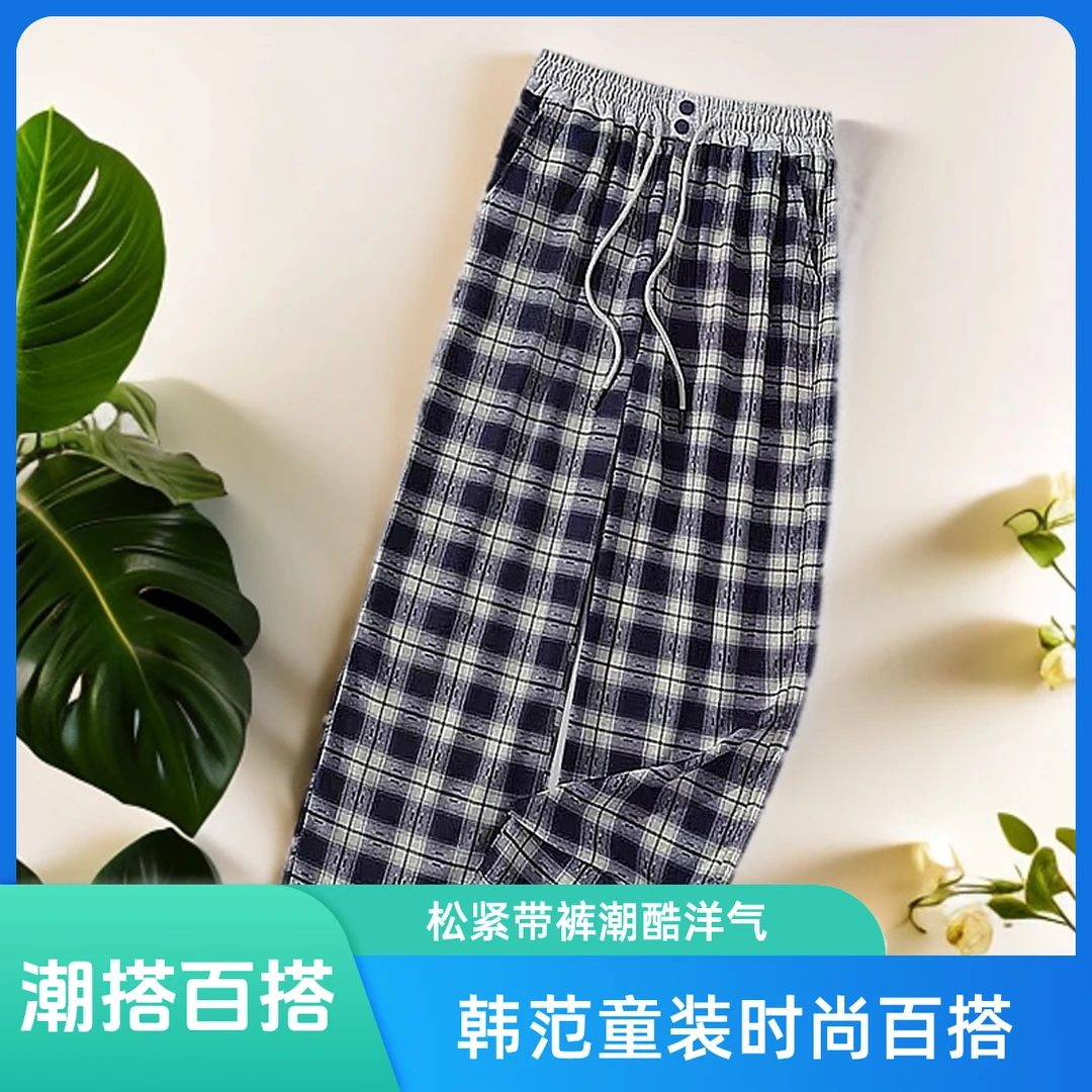 松紧带长裤复古系带百搭夏季潮牌童装小女孩洋气韩范衣服