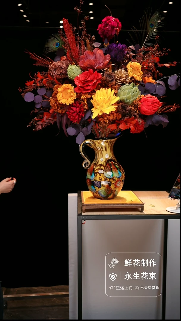 手工艺品琉璃手工花器花束空运包邮送货上门-以图片为准