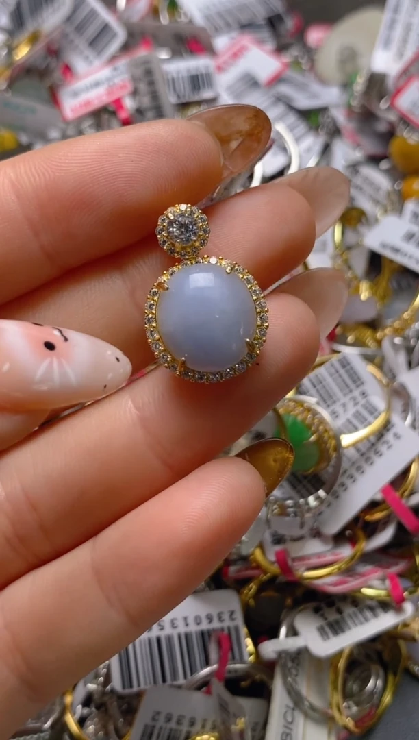 银S925镶嵌戒指翡翠百内无证书