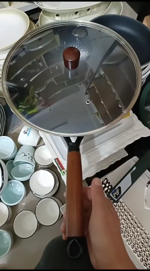 瓷铁锅无涂层带盖炒锅