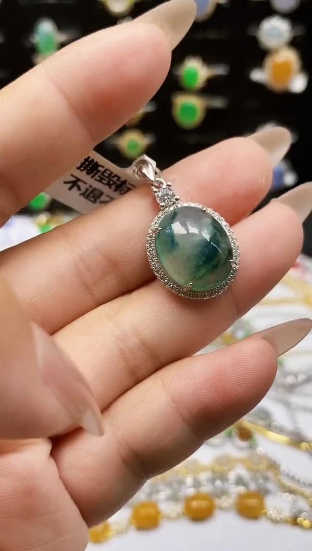 银S925镶嵌戒指翡翠0286
