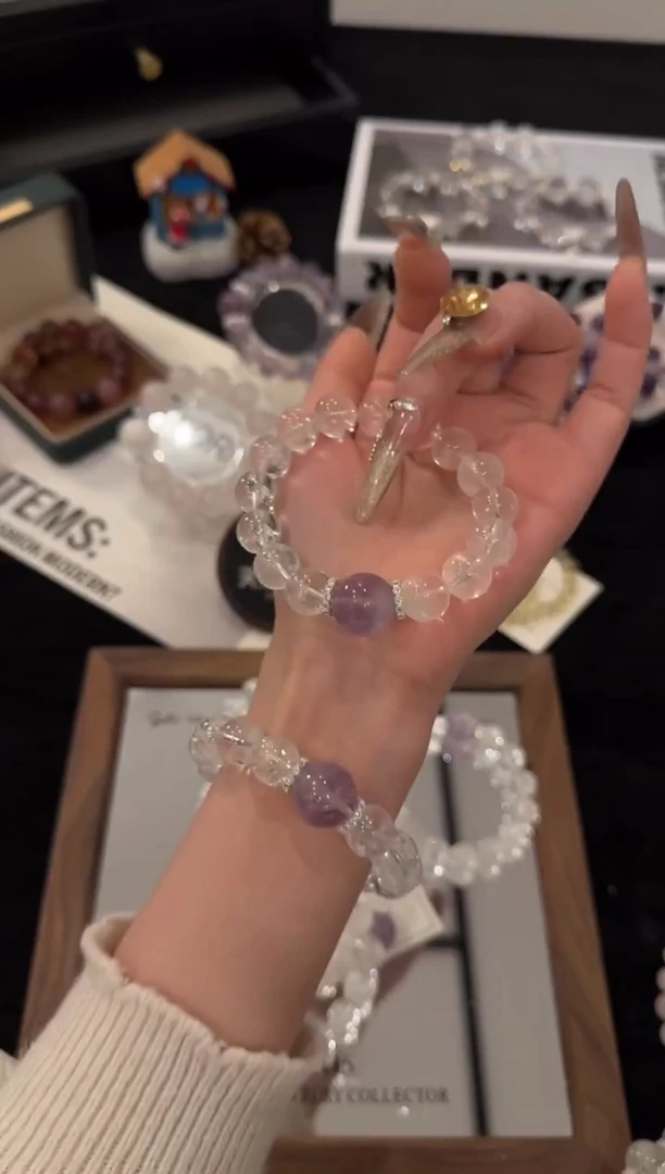 合金手链水晶碎钻紫葡萄x3567