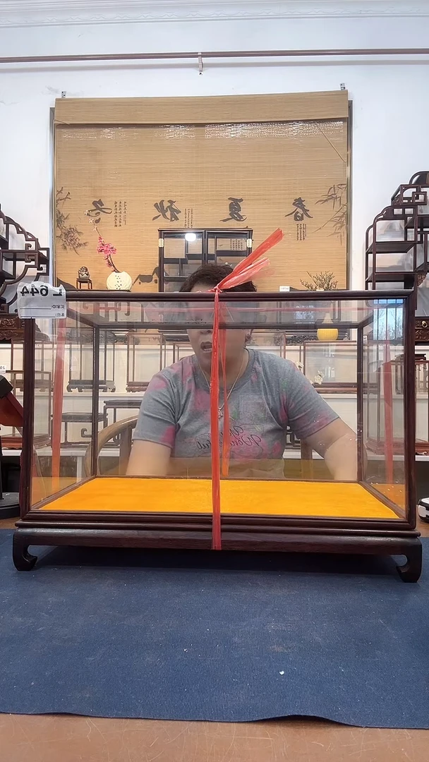 红酸枝木类木头款玻璃罩644（40*24*24高）
