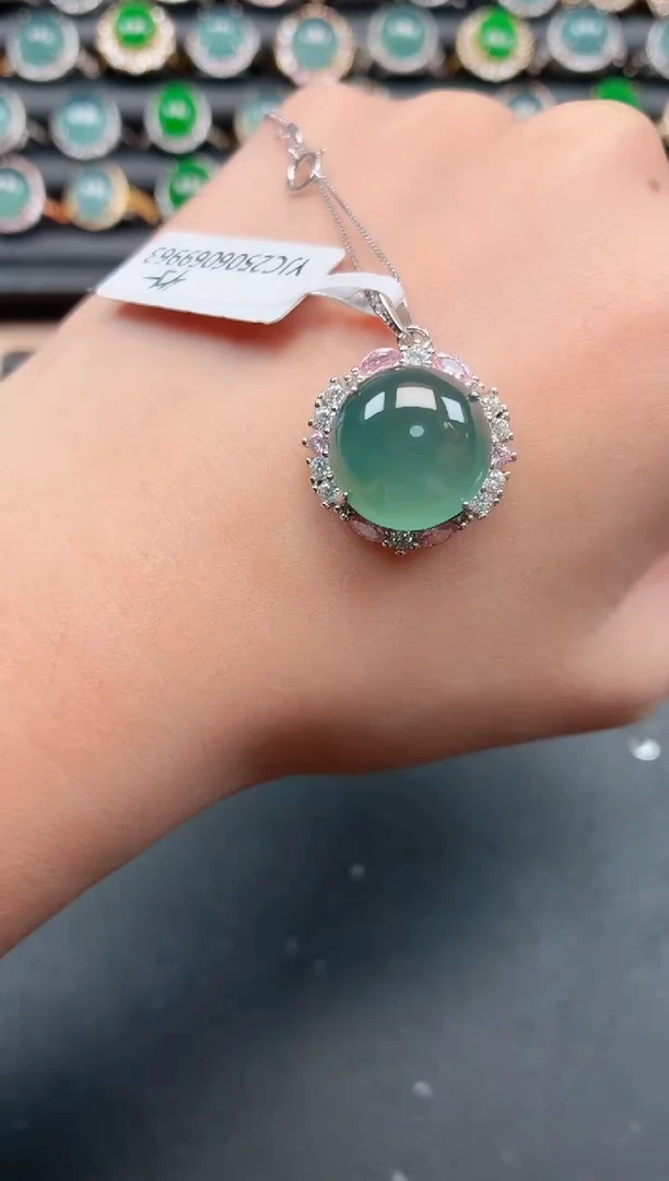 翡翠戒指银S925镶嵌111