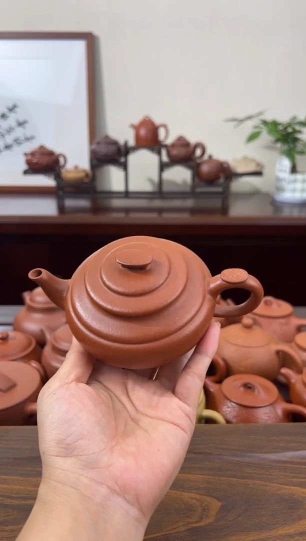 茶杯紫砂红降坡上新桥壶240CC