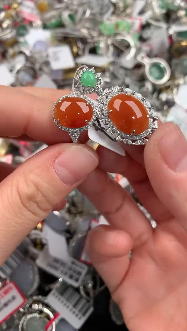 银S925镶嵌戒指翡翠333               1