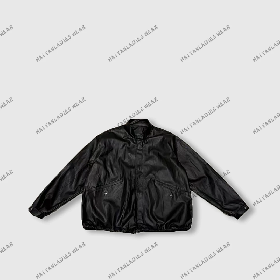 HY-《大版皮衣》2025早春韩版新款时尚洋气立领宽松休闲皮衣外套女