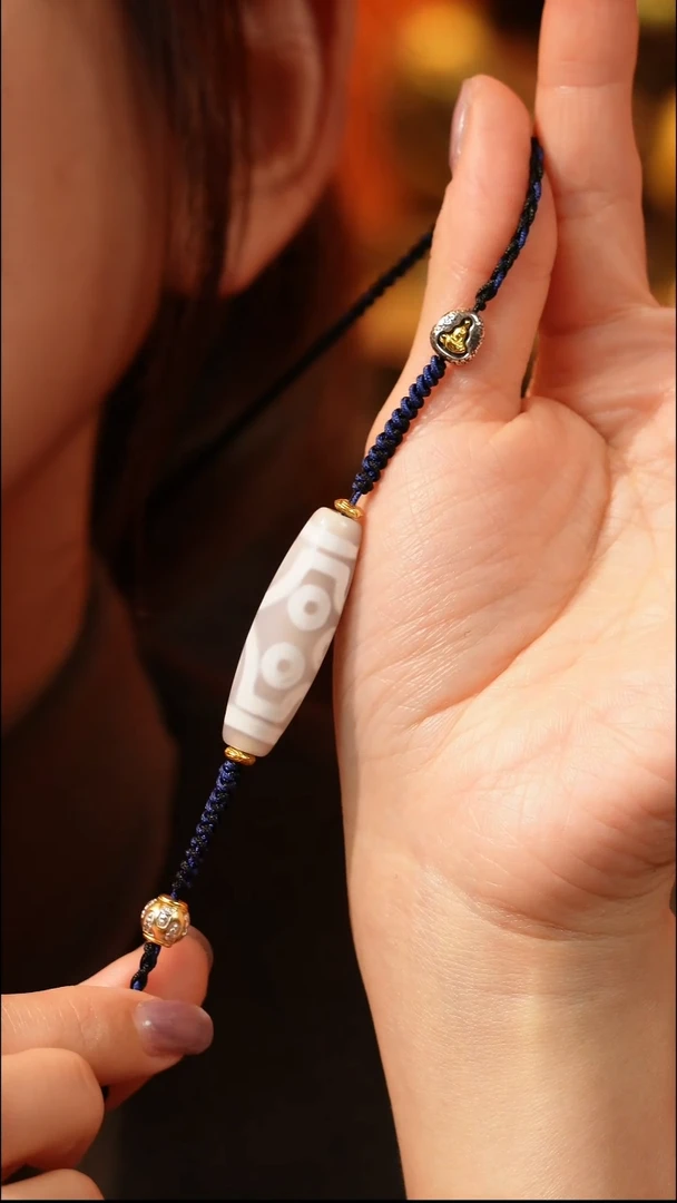 玛瑙/玉髓（覆膜）颈饰合金伽元珠玉｜雪域白-七眼玛瑙锁骨链