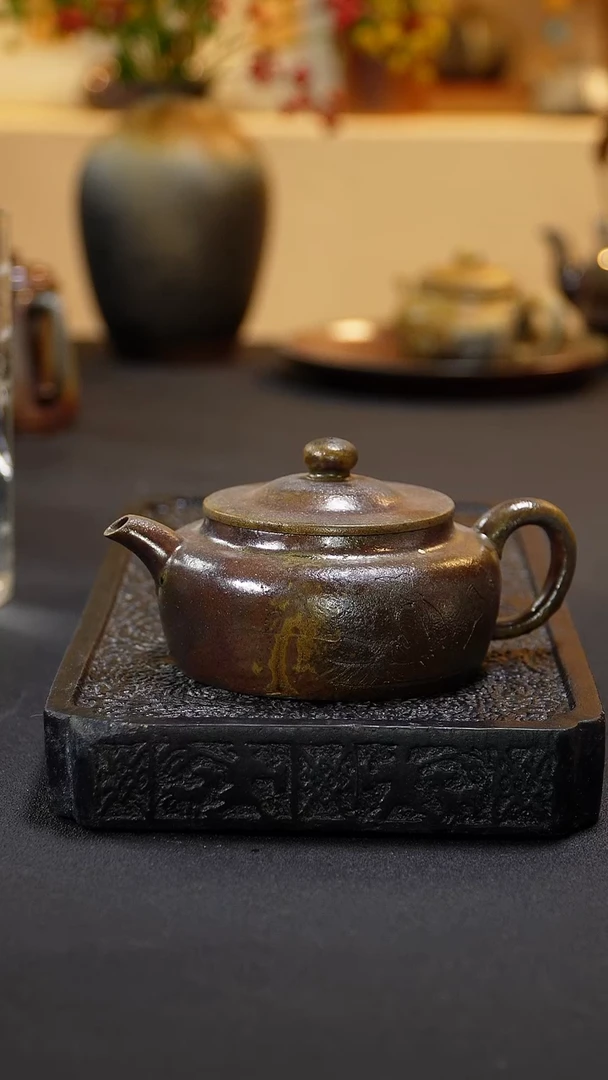 茶壶紫砂纯自然柴烧