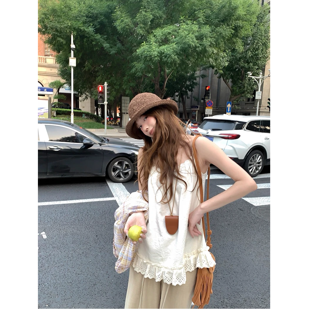 百搭神器 蕾丝内搭吊带公主风性感无袖蕾丝吊带背心X1226+Y1299