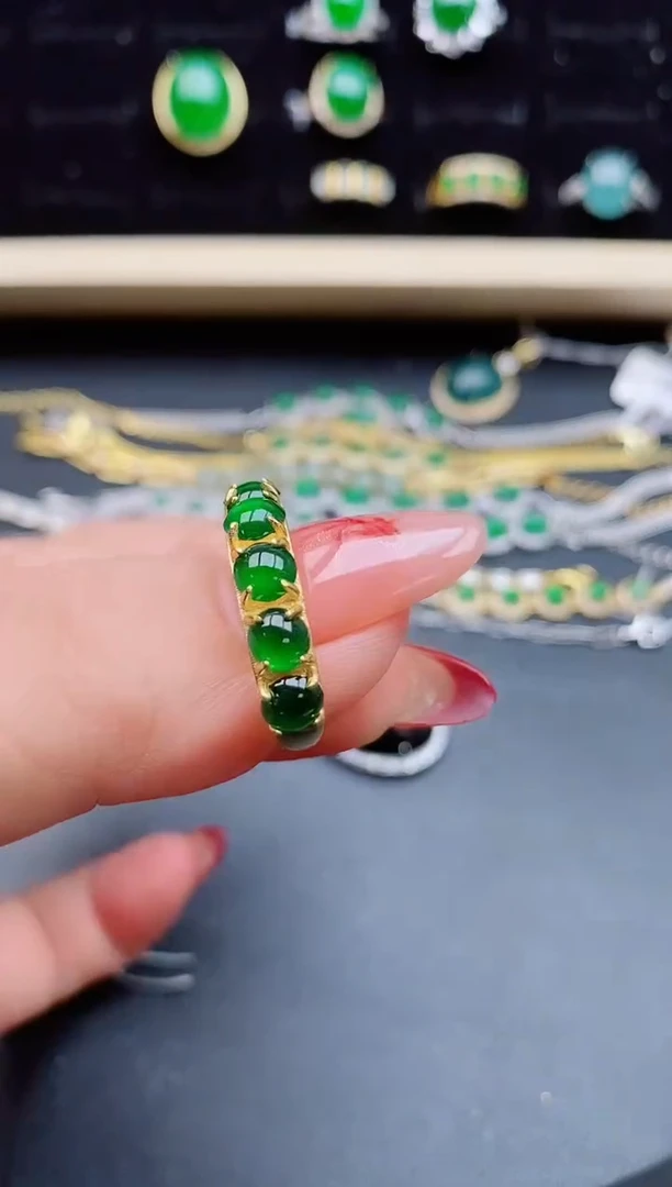 【闪购商品】翡翠戒指银S925镶嵌21321
