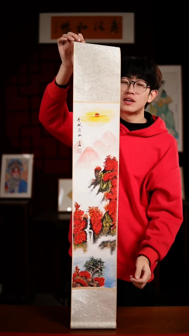 书法绘画卷轴17*110丹凤还秋 杨