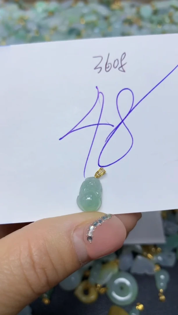 【闪购商品】翡翠挂件18K金镶嵌 天然翡翠A货