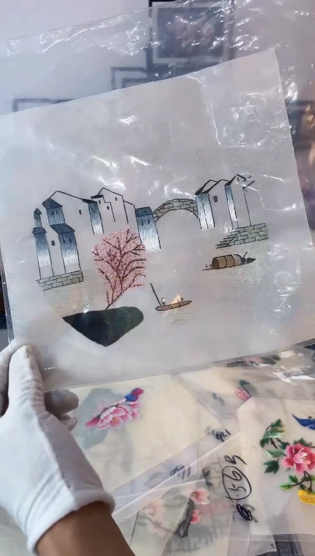 织绣纯手工苏绣双面绣绣布89