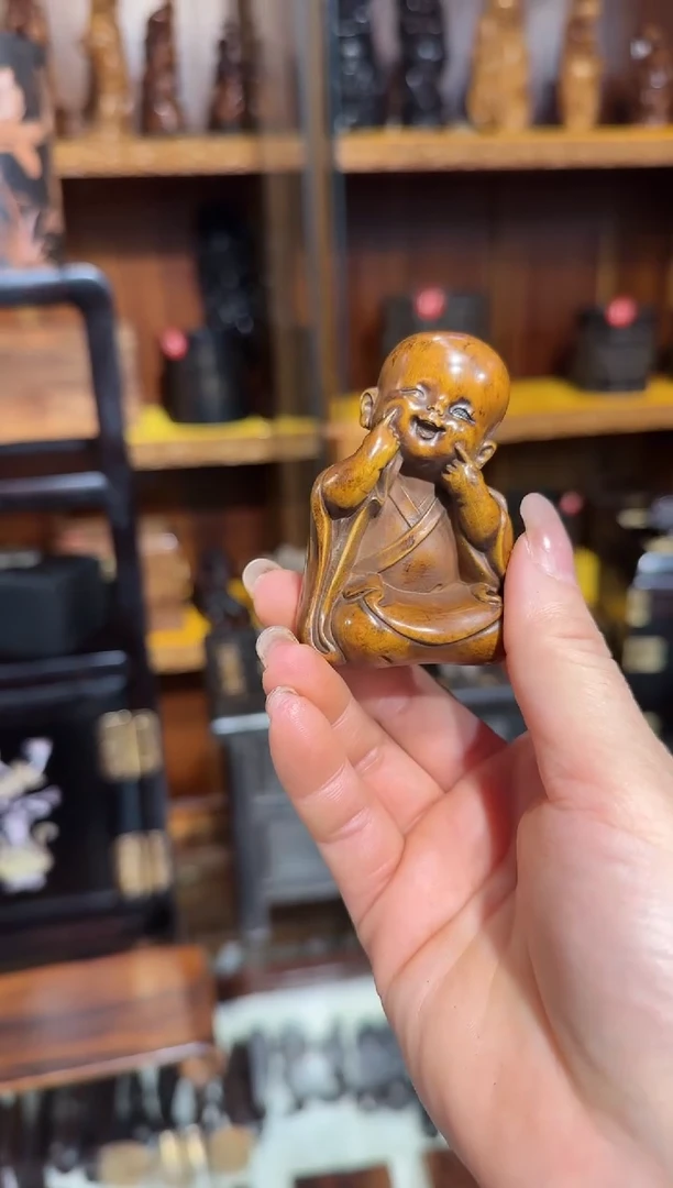 【闪购商品】木木艺黄杨木沙弥摆件68.8888