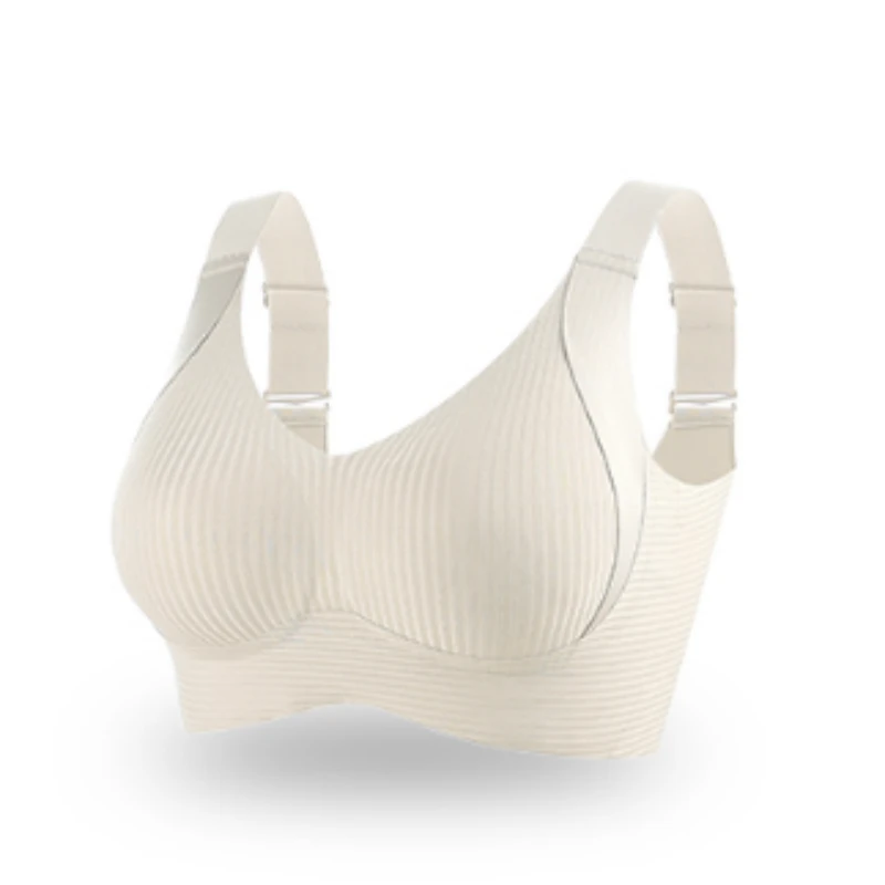 509853 舒适巨包容竖条纹显瘦侧提拉大码内衣