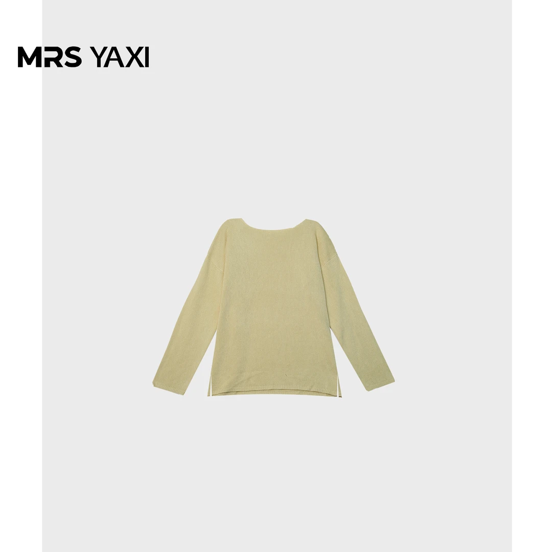 Mrsyaxi慵懒宽松下摆开叉针织防晒衫YX5032805