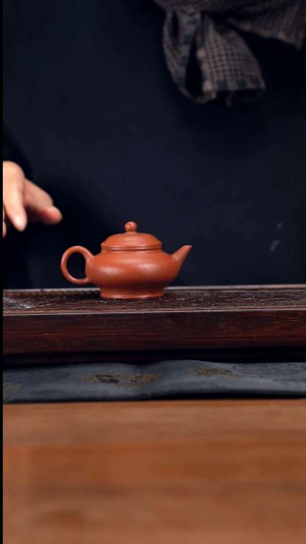 【闪购商品】紫砂茶壶120cc黄龙山原矿朱泥扁灯水平6