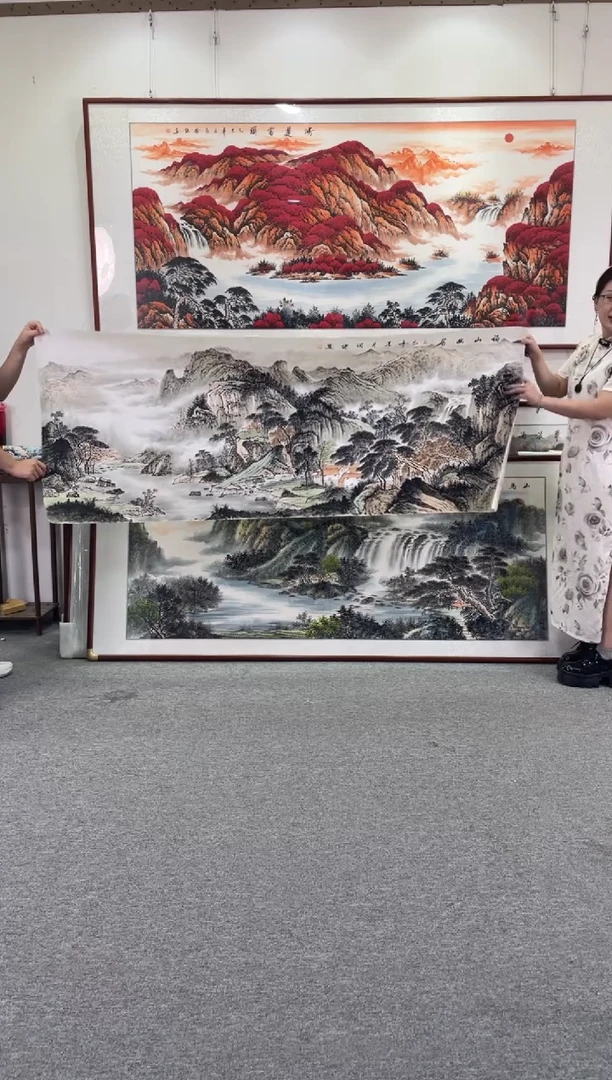 国画福山幽居208*86手绘国画