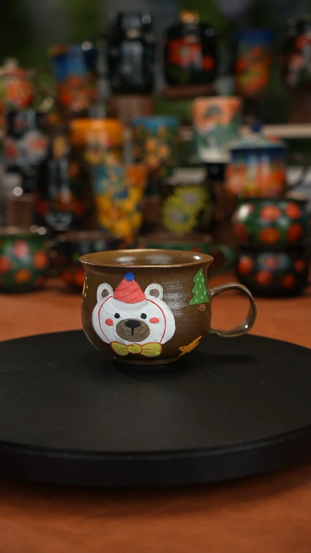 紫砂油画手绘釉下彩