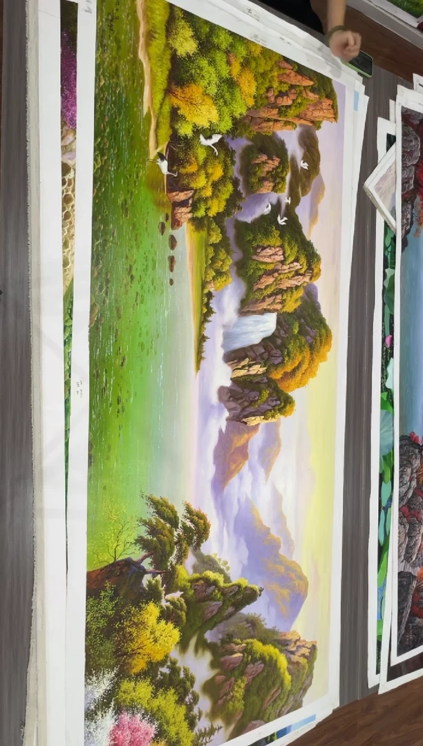 油画【95号】约2.2米*80cm丨朝鲜原创纯手绘孤品油画丨顺丰包邮