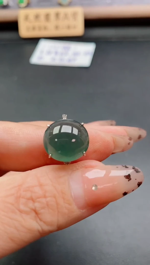 银S925镶嵌戒指翡翠1