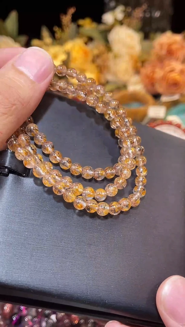 未镶嵌手链水晶紫钛金牙极光多圈5m+