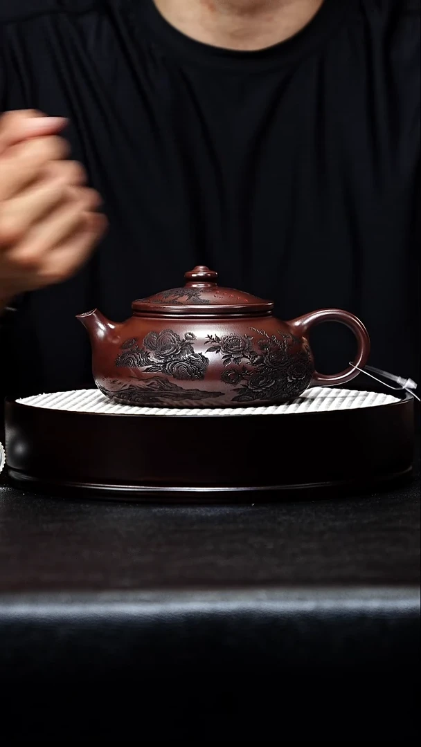 茶壶紫砂寒江手工紫砂壶