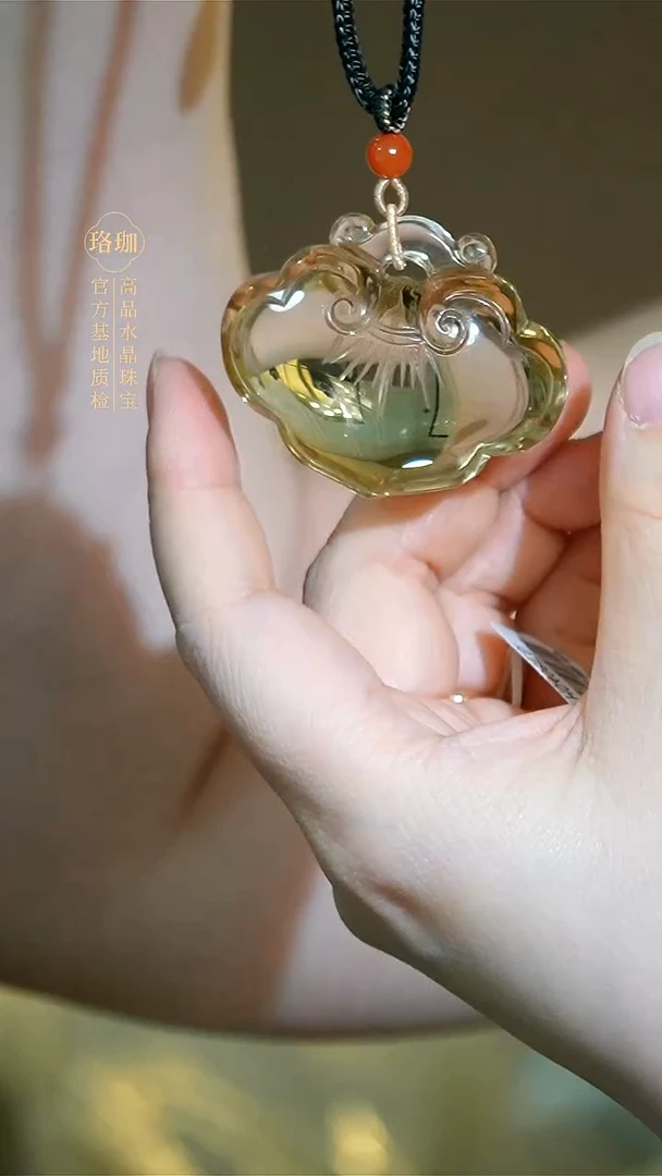项链未镶嵌水晶黄水晶如意手工绳项链