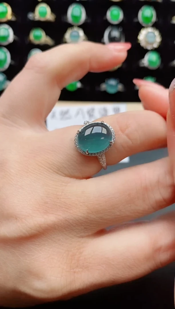 【闪购商品】翡翠戒指银S925镶嵌058080