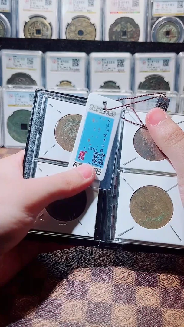 铜A712精品大清铜币贰拾文十二枚册（鹏）