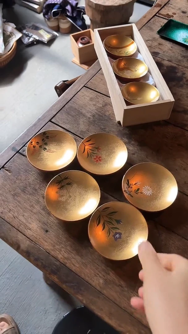 37.金箔杯托五个一套