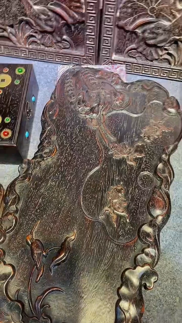 木用****3紫檀雕刻板一物一拍