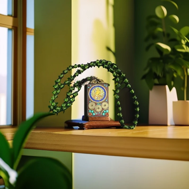 黄财爷爷高档复古陶瓷唐卡工艺品手工创意摆件玄关新中式轻奢家用