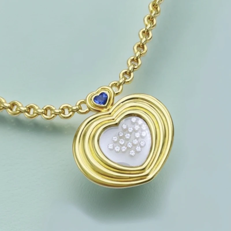 99新 Chopard/萧邦 HAPPY DIAMONDS快乐钻爱心项链 W49844
