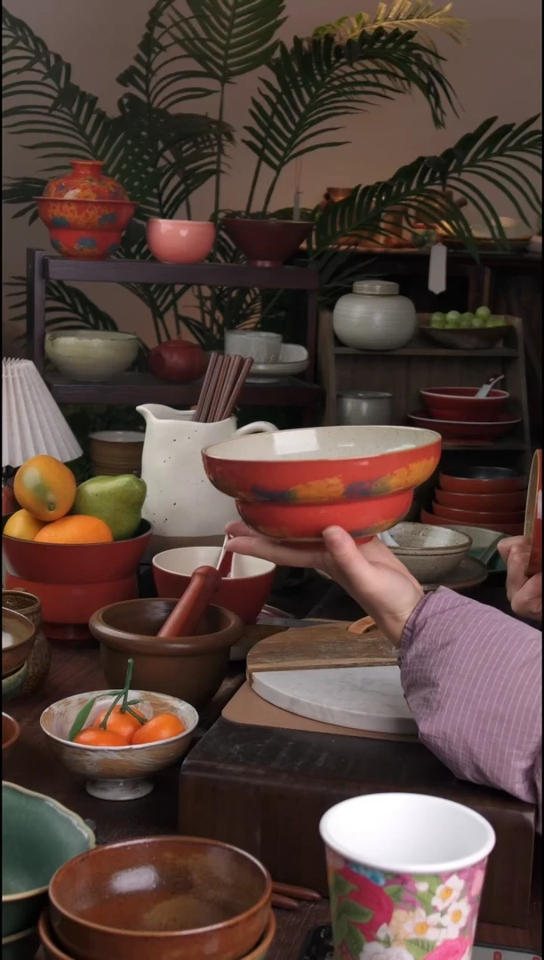 碗微瑕景德镇手工高温餐具敦煌面碗