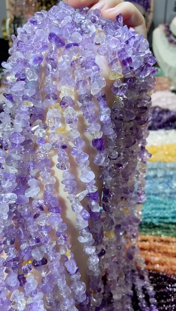 未镶嵌珠宝半成品水晶紫黄晶