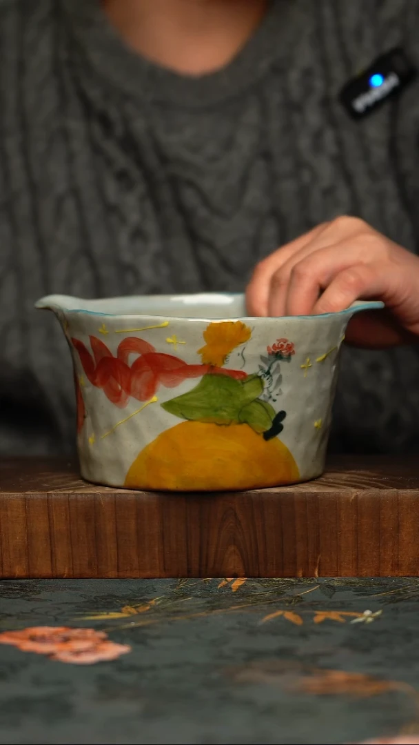 瓷片釉下彩手工手绘同款陶器